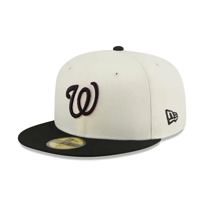 Washington Nationals MLB Chrome Noir Rose 59FIFTY CHRM/BLK/PN