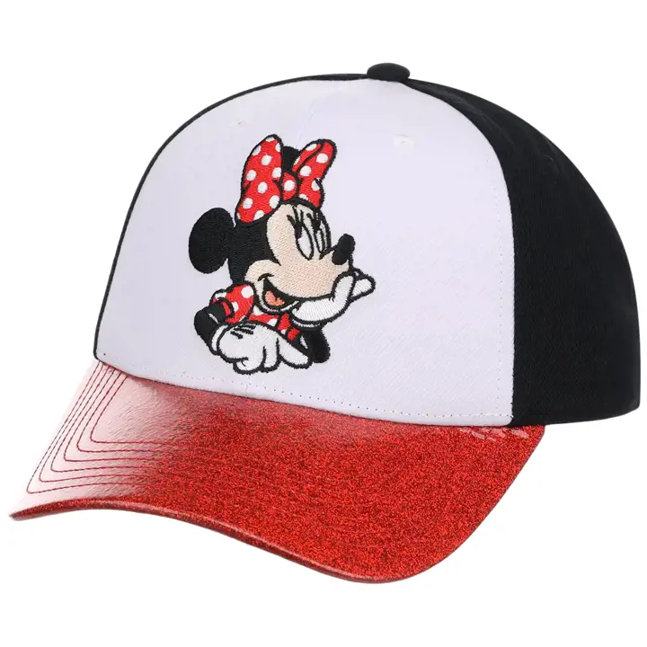 MINNIE MOUSE Youth Glitter Sports Cap wht/red