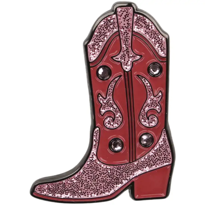 Épingle à chapeau de cow-girl à paillettes roses marque privée PNK