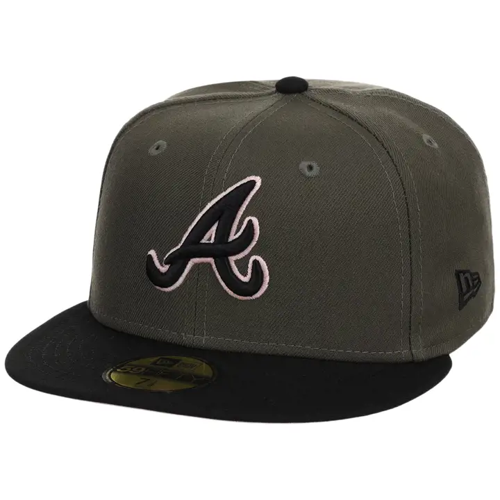 Atlanta Braves MLB Dirty Olive 59FIFTY OLV/BLK/PNK