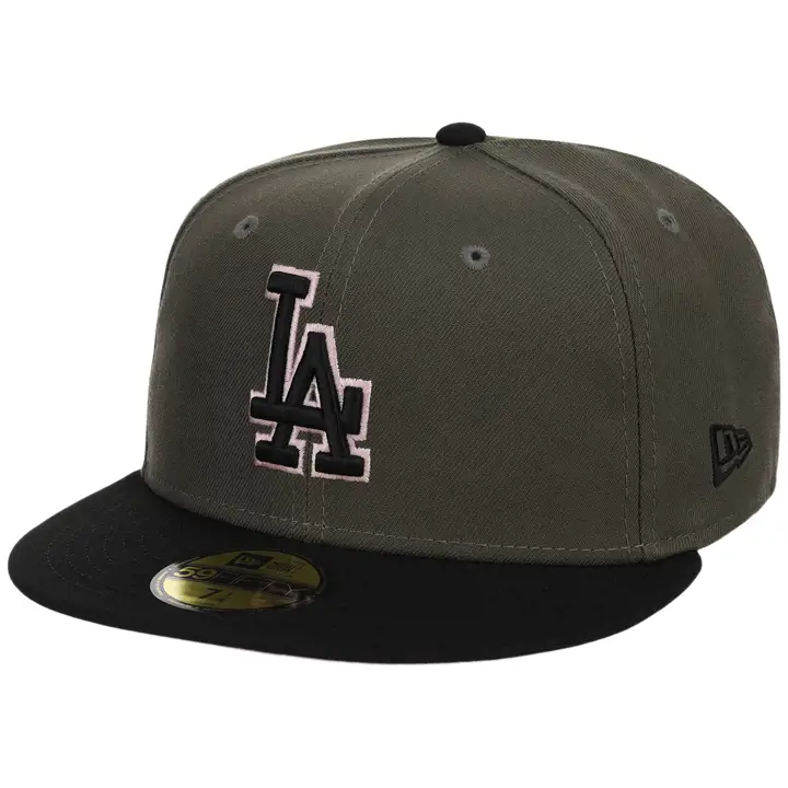 Los Angeles Dodgers MLB Dirty Olive 59FIFTY OLV/BLK/PNK