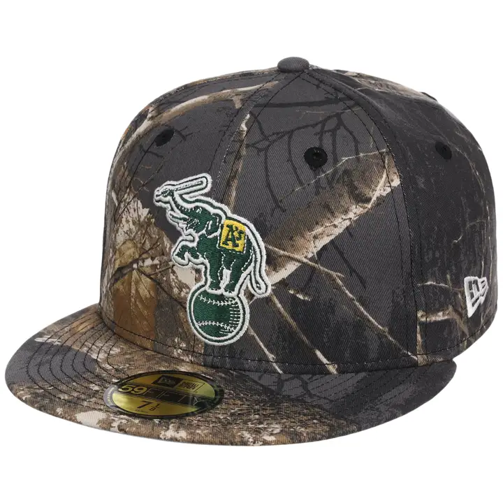 Casquette 59FIFTY MLB Real Tree Oakland Athletics noire CAMO/CAMO/GRY