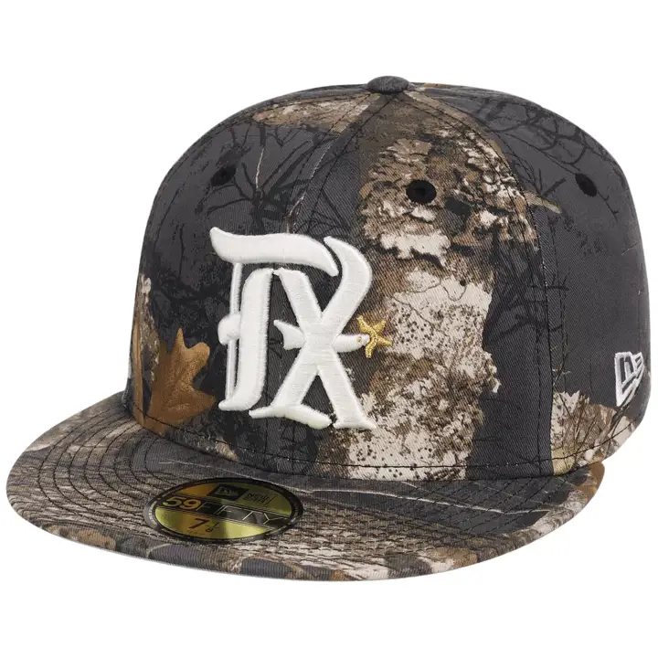 Casquette 59FIFTY Texas Rangers MLB Blk Real Tree CAMO/CAMO/GRY
