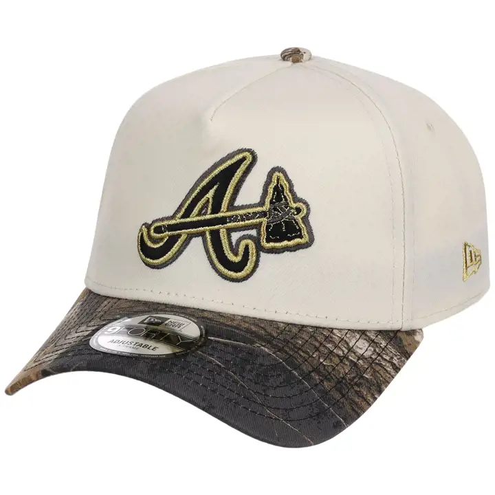 Casquette 9FORTY réglable chrome/camouflage noire Atlanta Braves MLB de New Era