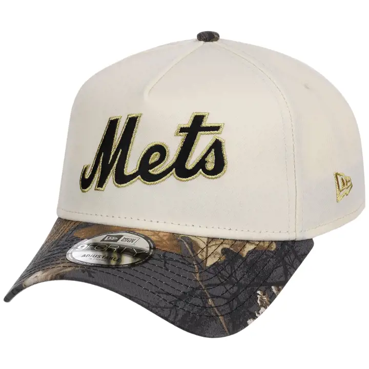 New York Mets MLB Chrome Noir Real Tree 9FORTY AF CHROME/CAMO