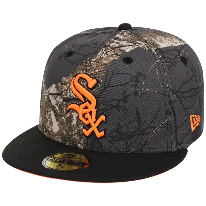 Casquette 59FIFTY Chicago White Sox MLB Black Real Tree Flame CAMO/BLK