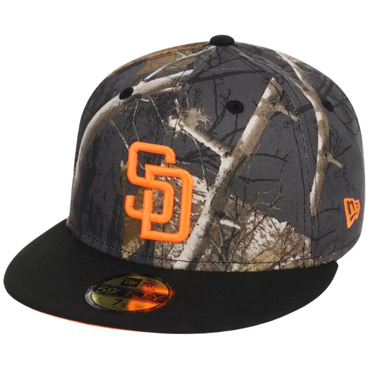 San Diego Padres MLB Black Real Tree Flame 59FIFTY CAMO/NOIR/