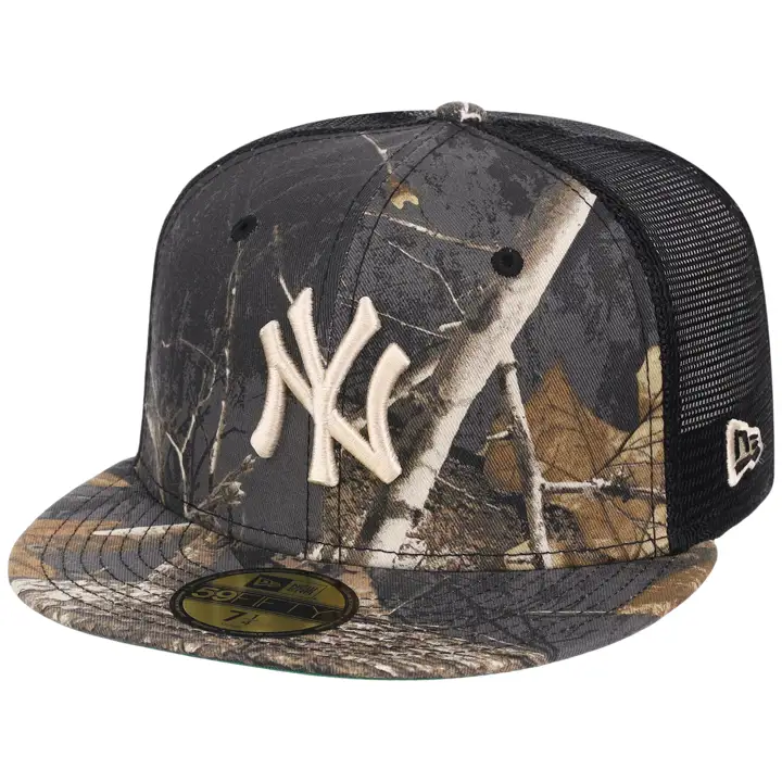 New York Yankees MLB Casquette Trucker Real Tree Noire 59FIFTY CAMO/CAMO