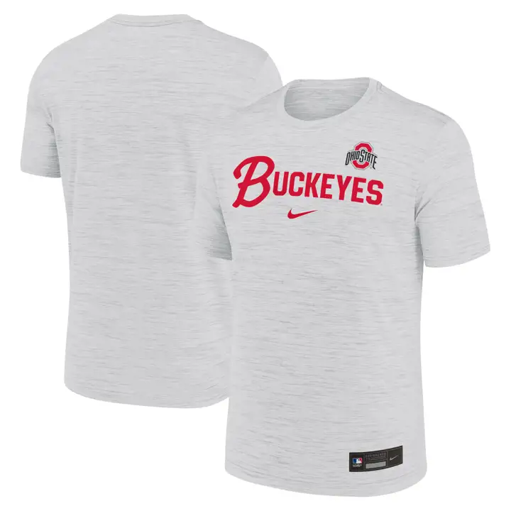T-shirt de baseball Nike Velocity Ohio State Buckeyes pour homme - Blanc