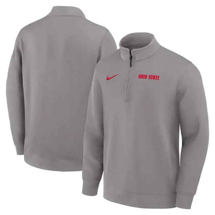 Haut d'entraîneur Nike Dri-FIT à demi-zip Ohio State Buckeyes pour homme