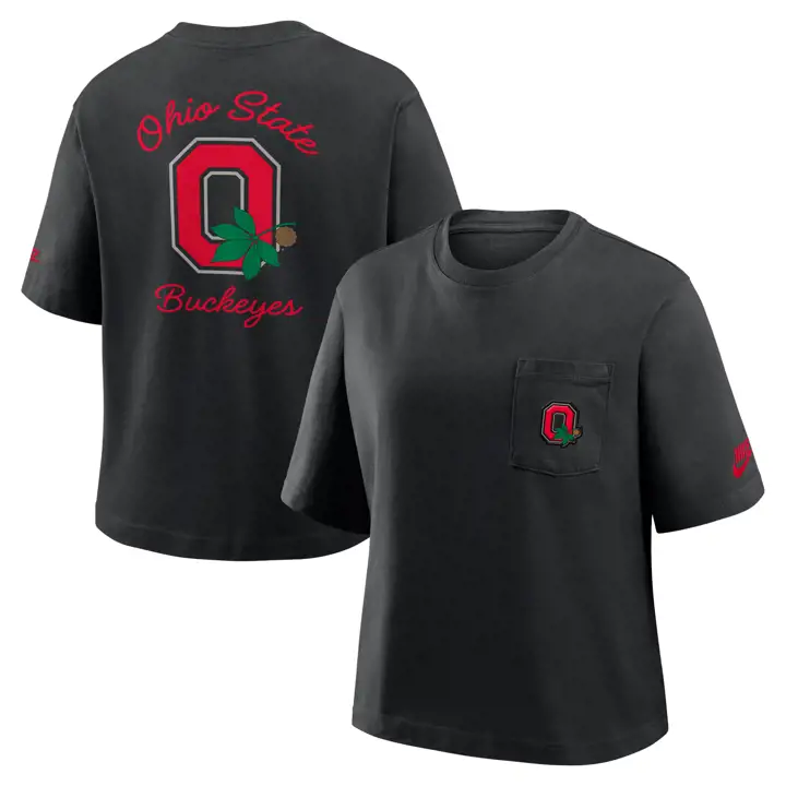 Ohio State Buckeyes Femme Nike Legacy SS Pocket Boxy BLK