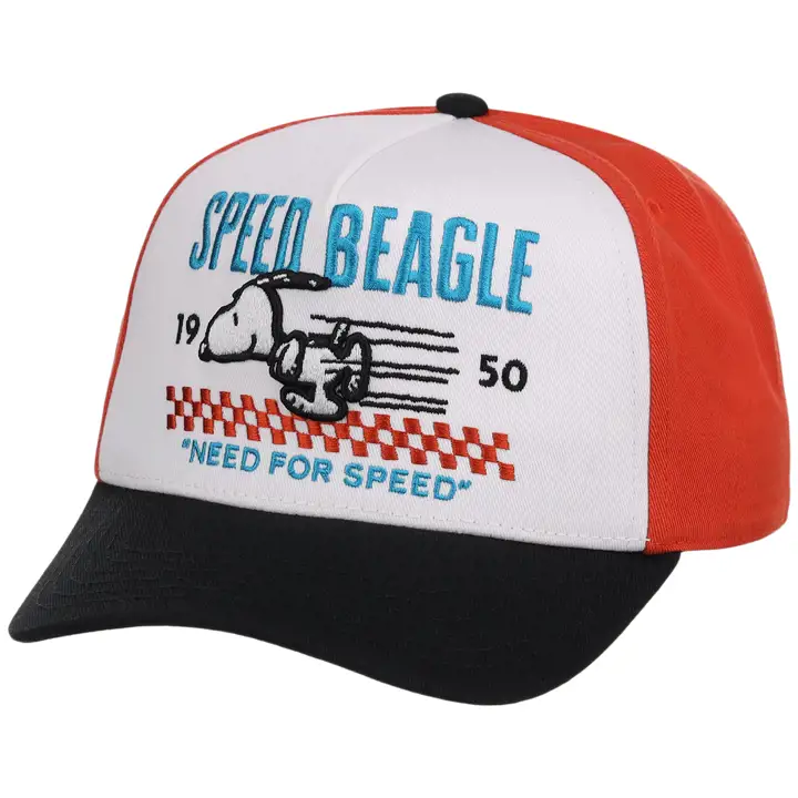 Casquette réglable PEANUTS Speed Beagle Yth A-Frame Blanc/Noir