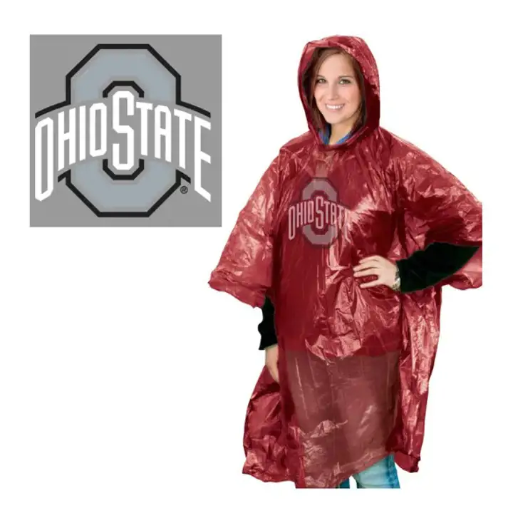 Poncho de pluie rouge des Buckeyes d'Ohio State