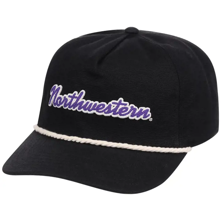 Casquette Northwestern Wildcats Retro Rope noire