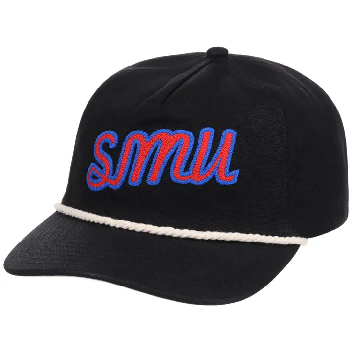 Casquette rétro à corde Southern Methodist University noire