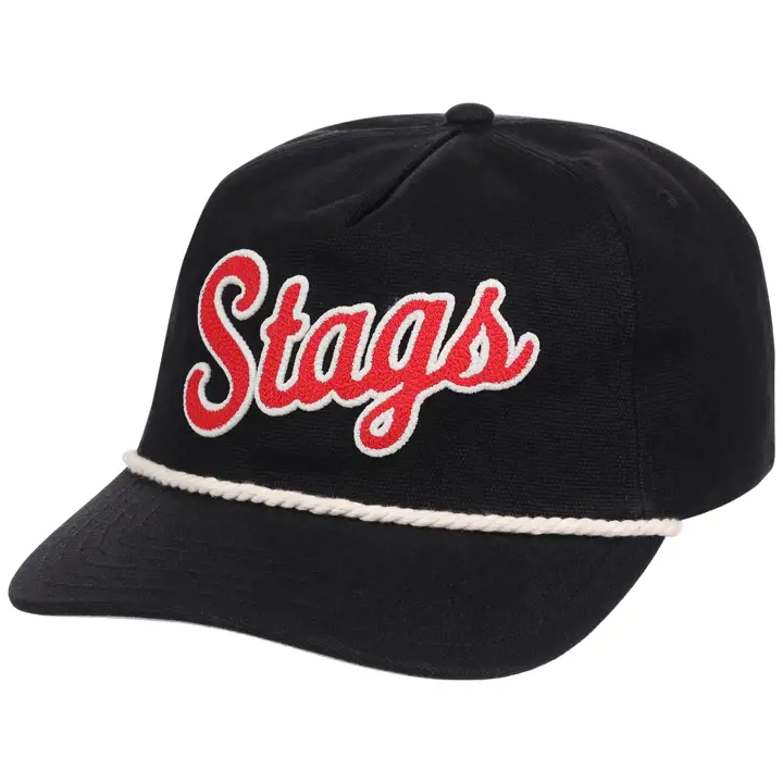 Casquette rétro corde Fairfield Stags noire