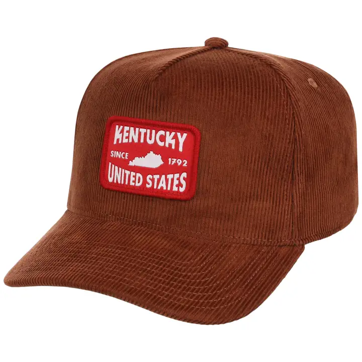 Patch A-Frame en velours côtelé Kentucky marron/rouge