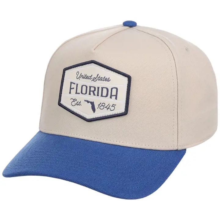 Casquette trucker FLORIDA Two Tone Patch Ivoire/Bleu