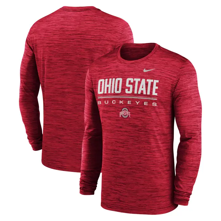 T-shirt à manches longues Ohio State Buckeyes SU26 Sideline Dri Fit Velocity