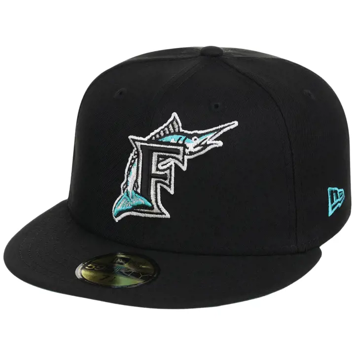 Florida Marlins MLB LHD Core Black OTC 59FIFTY BLK/BLK/GRY