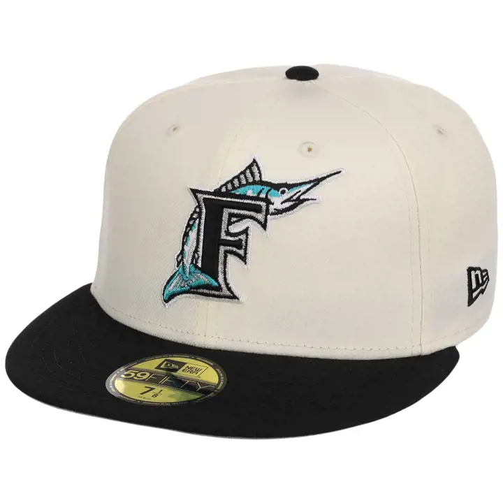 Florida Marlins MLB LHD Core Chrome OTC 59FIFTY CHROME/BLK/G