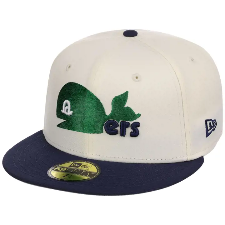 HARTFORD WHALERS NHL LHD Core Chrome OTC 59FIFTY CHROME/MARINE