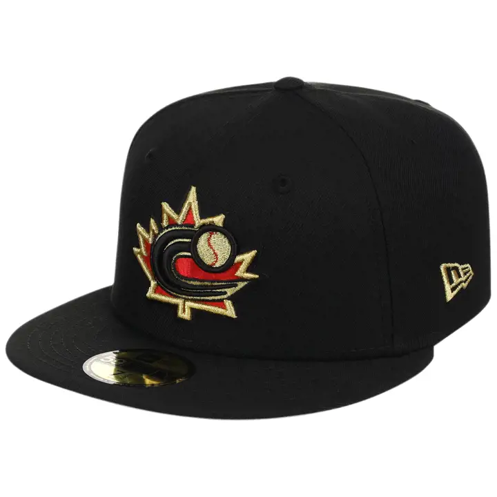 Canada WBC LHD Blk Metallic 59FIFTY CHROME/RED/GRY