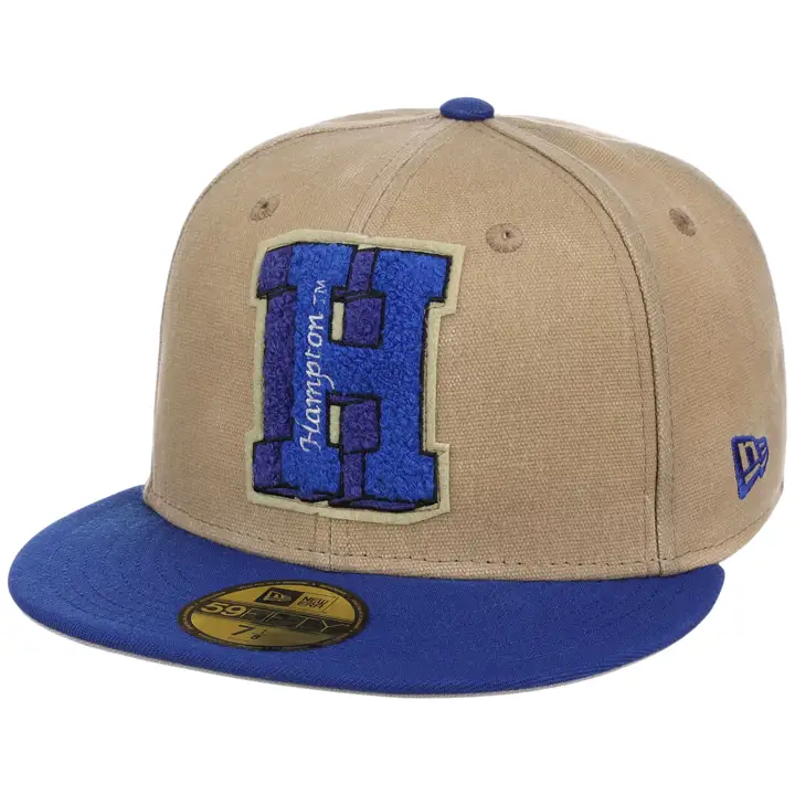 HAMPTON PIRATES LHD HBCU Casquette 59FIFTY Toile BEIGE/BLEU/GRIS