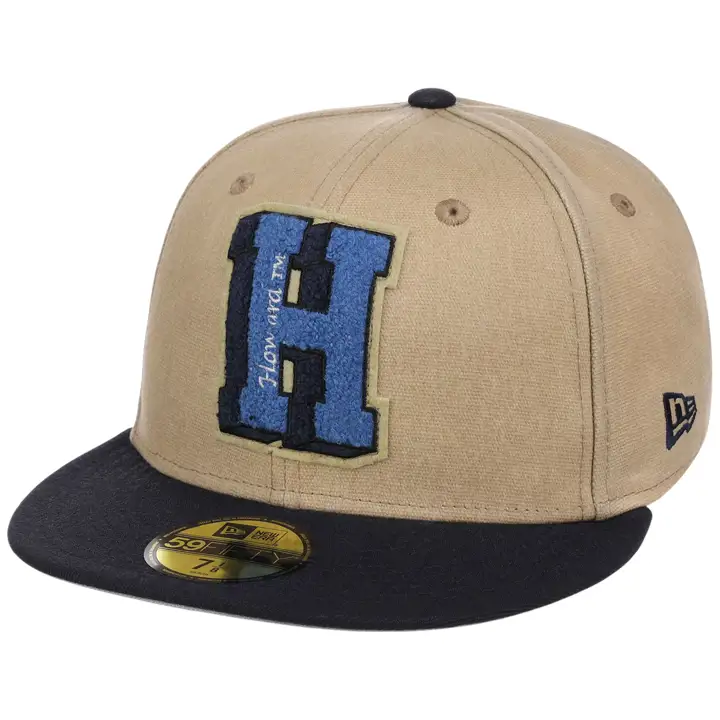 CASQUETTE 59FIFTY EN TOILE HBCU HOWARD BISON LHD MARRON CLAIR/BLEU MARINE/GRIS