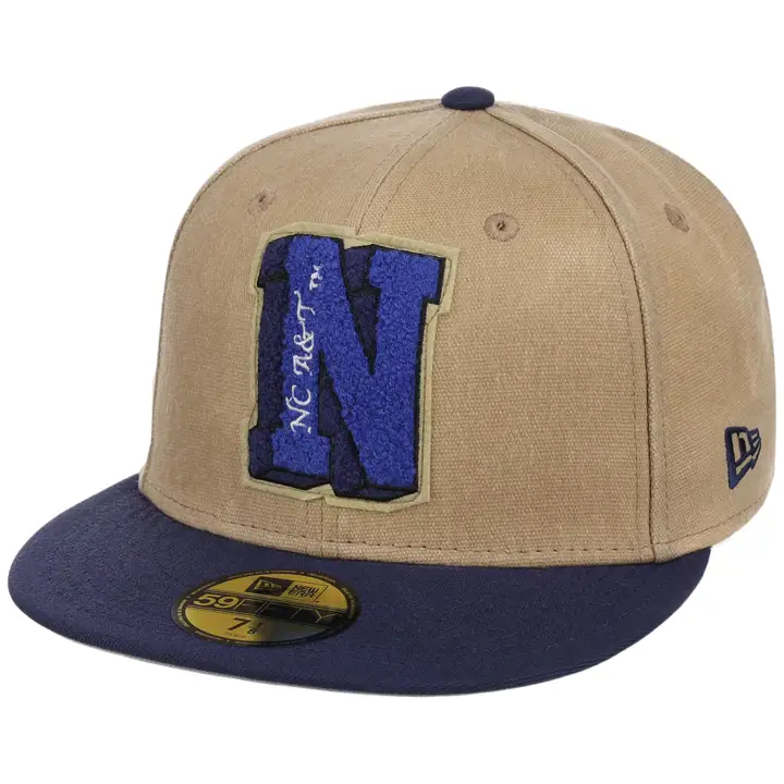 NC AT AGGIES LHD HBCU Toile 59FIFTY TAN/BLEU/GRIS