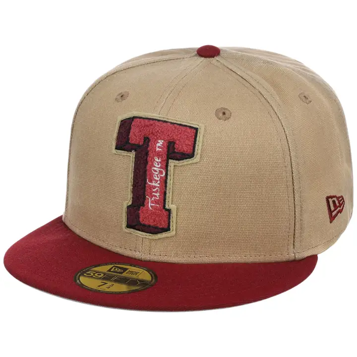 Casquette LHD HBCU Tuskegee Golden Tigers en toile 59FIFTY beige/rouge/gris