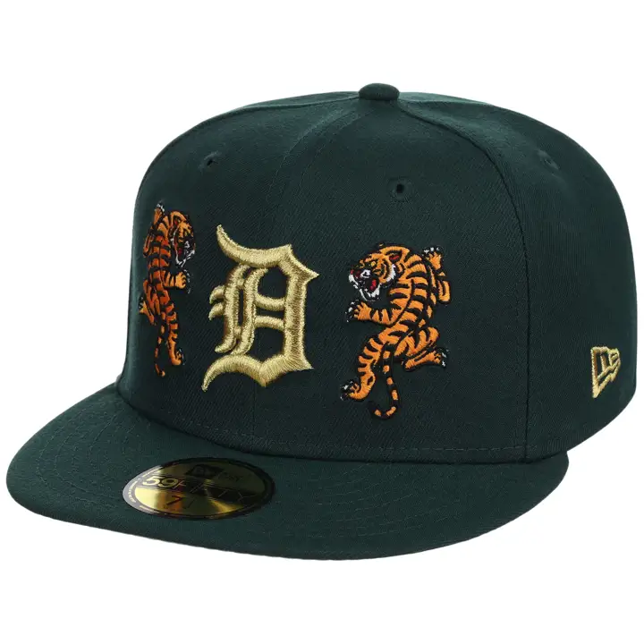 Detroit Tigers MLB DET Local Double Tiger 59FIFTY DKGRN/DKGR