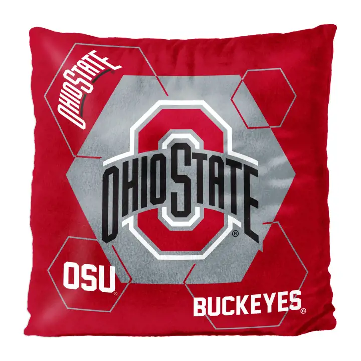 Oreiller réversible en velours 16x16 Ohio State Buckeyes
