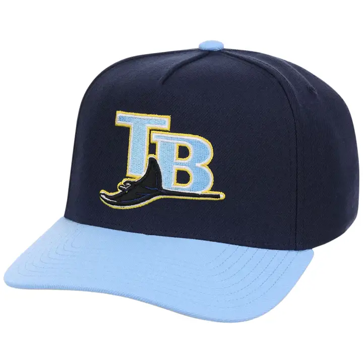 Casquette Pro Pinch Heritage Series MLB des Rays de Tampa Bay, marine/bleu ciel/gris