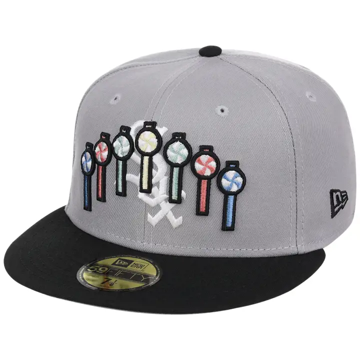 Chicago White Sox MLB CHI Local Pinwheel 59FIFTY GRY/BLK/GRY