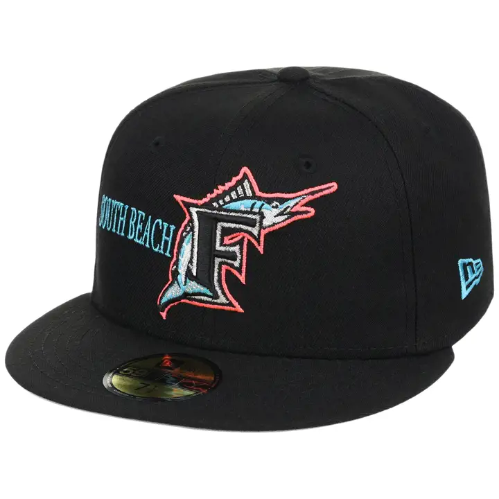 Florida Marlins MLB MIA Local South Beach 59FIFTY BLK/BLK/GR