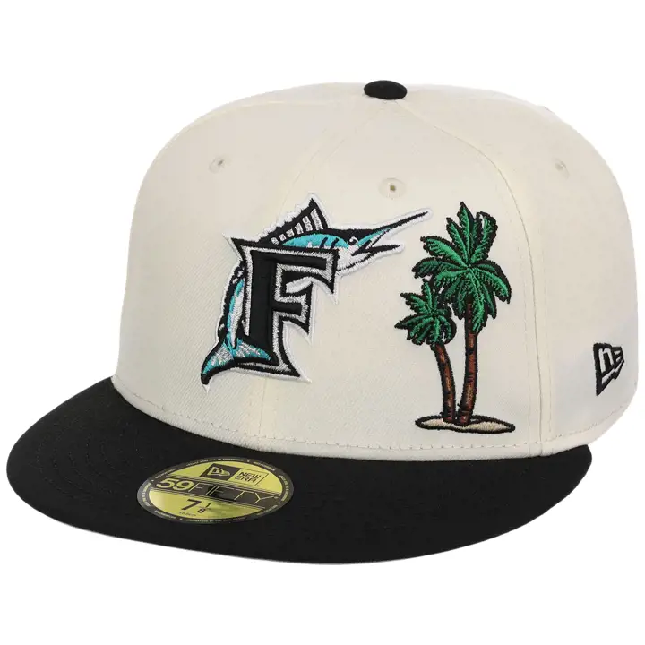 Florida Marlins MLB MIA Palmier Local 59FIFTY CHROME/BLK/G