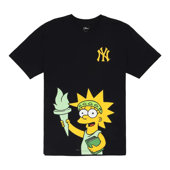 New York Yankees MLB NE x Les Simpson Lisa Statue de la Liberté Te