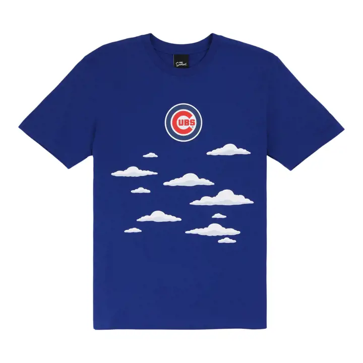 T-shirt Bleu Chicago Cubs MLB NE x Simpsons Clouds