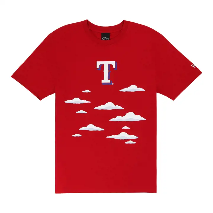 T-shirt Rouge Clouds Texas Rangers MLB x Simpsons
