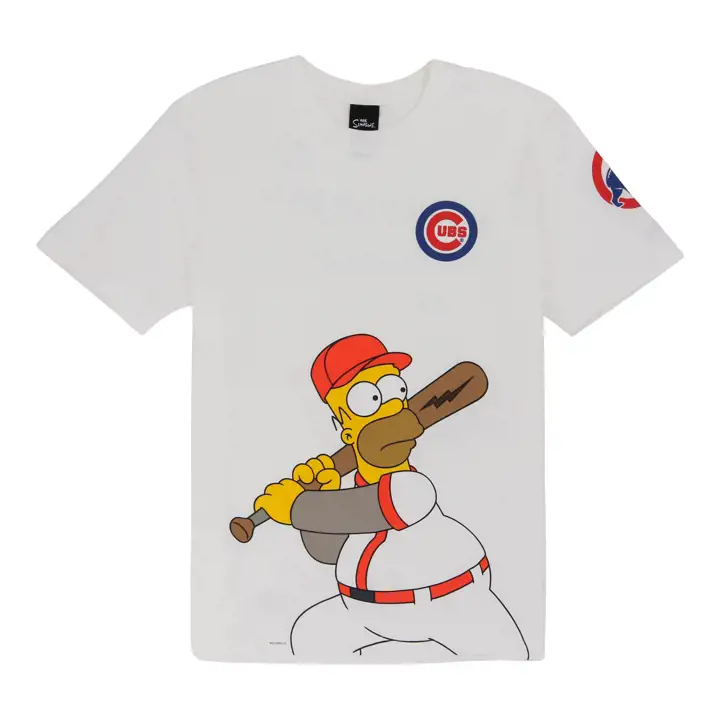 T-shirt Chicago Cubs MLB NE x Simpsons Homer Wonderbat Blanc