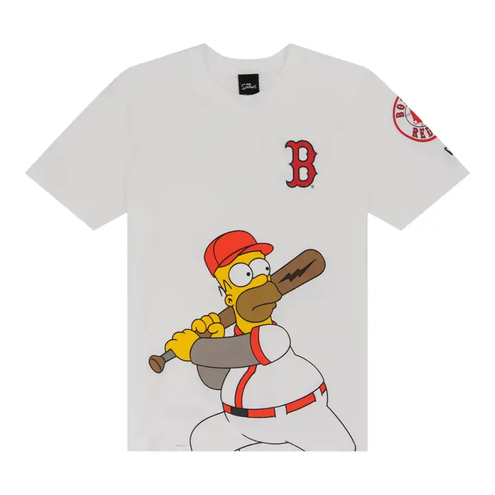 T-shirt Boston Red Sox MLB NE x Simpsons Homer Wonderbat blanc