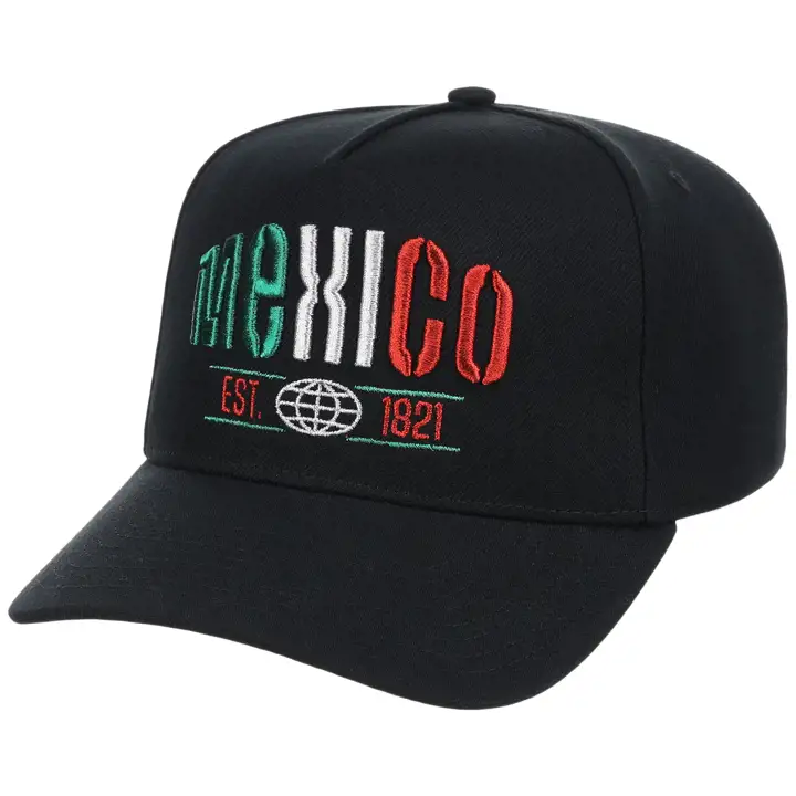 Mexique Fierté Nationale Casquette A-Frame Métallisée Noire