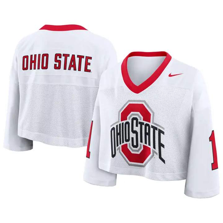 Maillot de football américain surdimensionné Ohio State Buckeyes F26 blanc