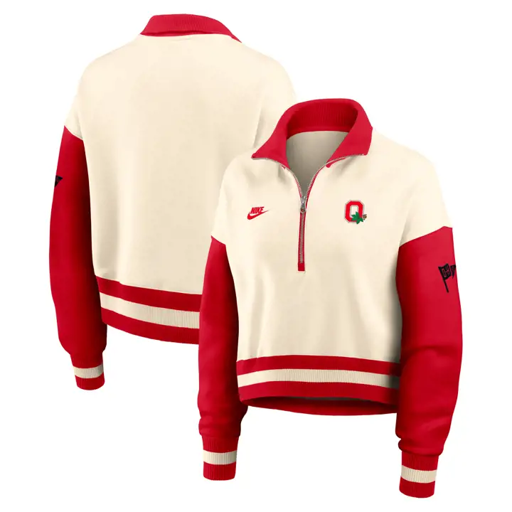 Ohio State Buckeyes F26 Legacy Phoenix Midi Half Zip ivo