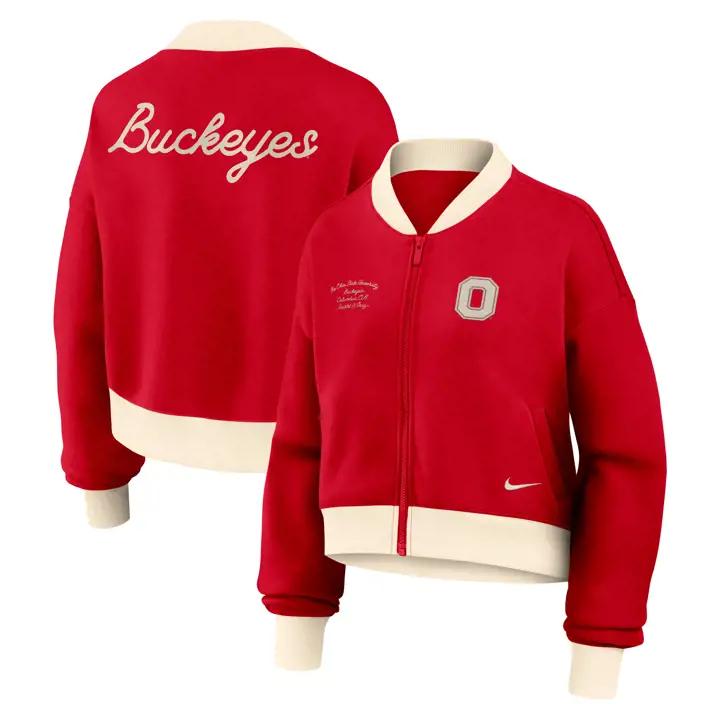 Ohio State Buckeyes F26 Veste entièrement zippée Rouge