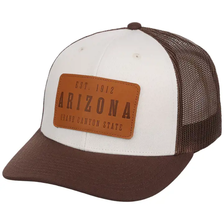 Arizona Cuir Gaufré Casquette Trucker 6 Panneaux IVO/BRN