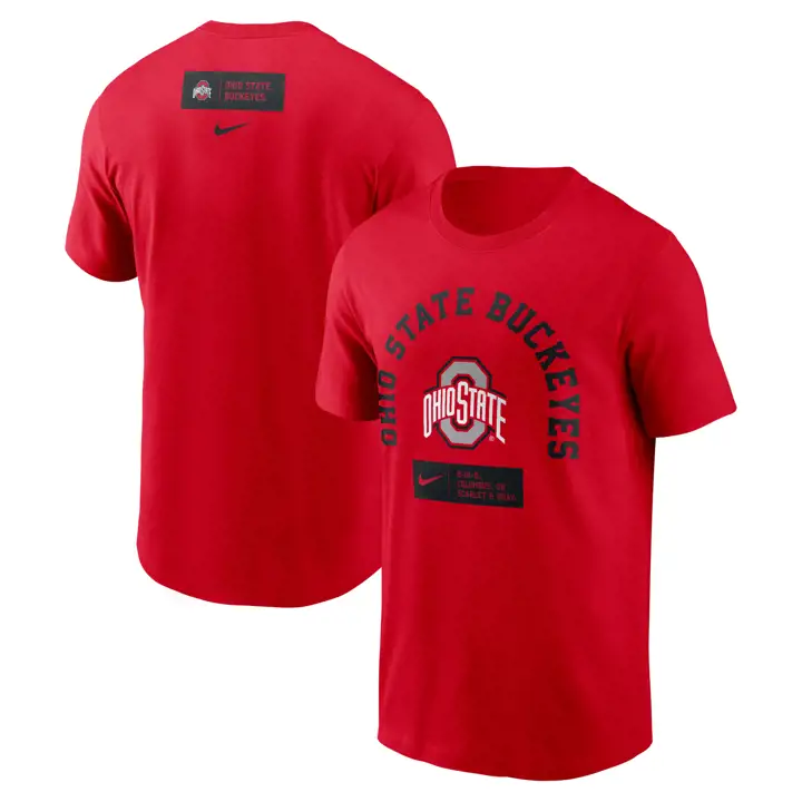 T-shirt rouge Ohio State Buckeyes FA26 en coton