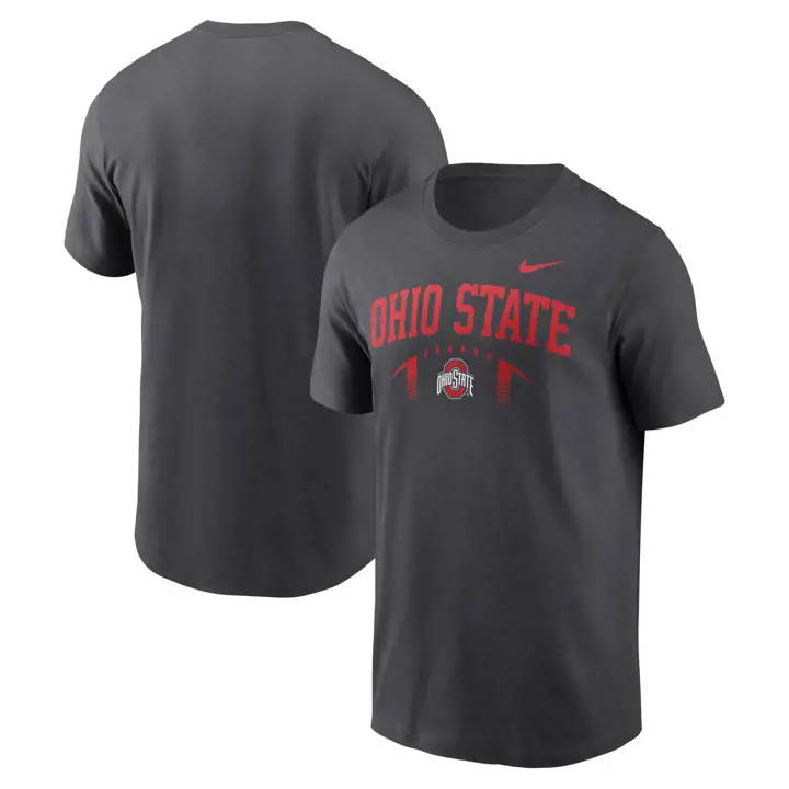 T-shirt de football en coton Anthracite Ohio State Buckeyes FA26