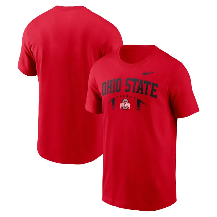 T-shirt de football en coton rouge Ohio State Buckeyes FA26